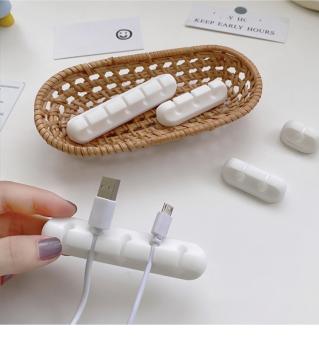 Großhandel B2B Einfacher Stil weißes Datenkabel Ladekabel Sticky Cable Manager